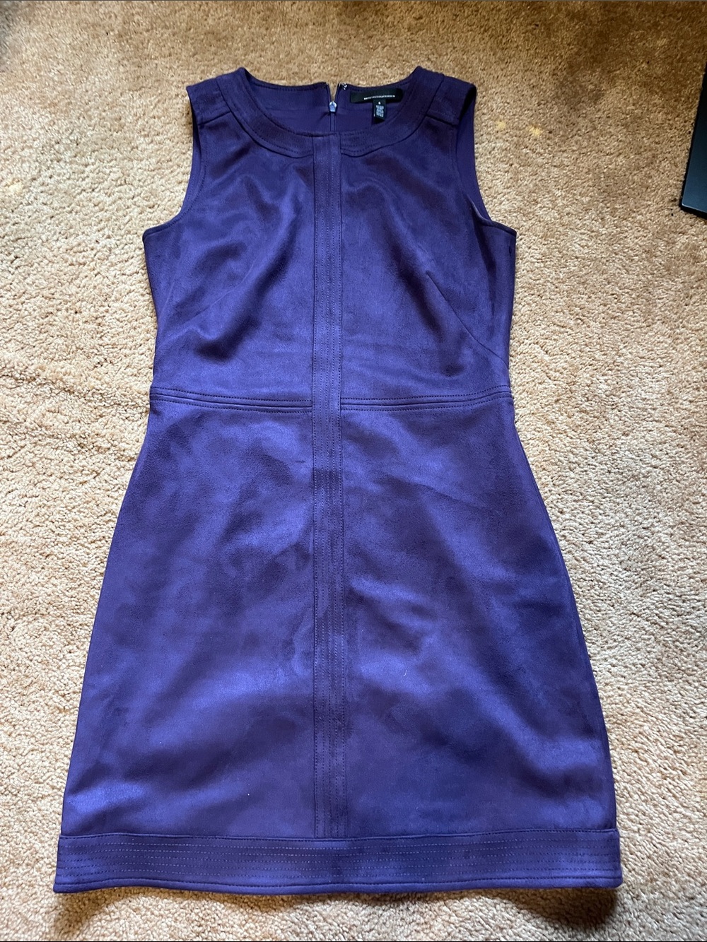 White House Black Market Sleeveless Purple Sheath Dress - faux suede